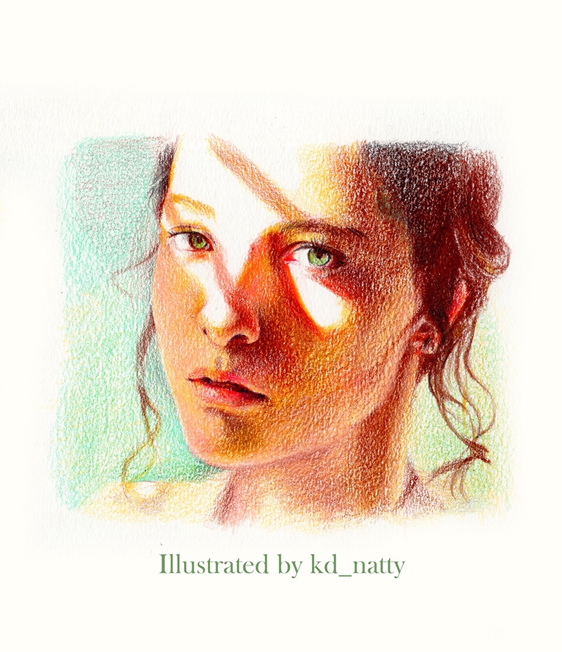 วาดภาพเหมือน Portrait - วาดภาพเหมือน ภาพประกอบ สีไม้ - 2