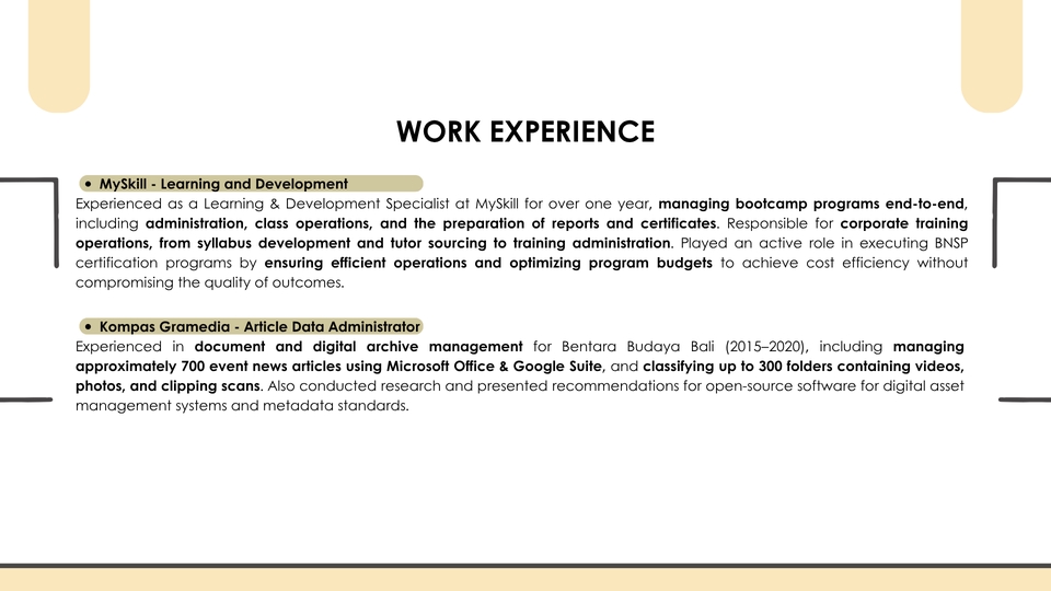 Jasa virtual assistant profesional: pengalaman kerja dan keahlian.