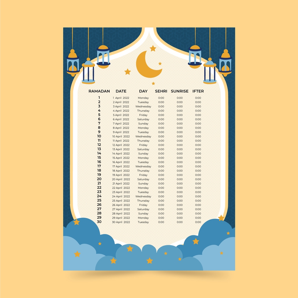 Digital Printing - Desain Imsakiyah/Jadwal Sahur dan Buka Puasa Ramadhan 1444 H untuk Perusahaan, Sekolah, Lembaga Lain - 11