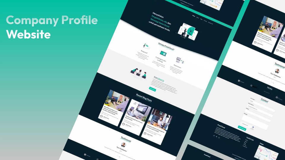 Jasa pembuatan website company profile profesional; desain website modern dan responsif untuk bisnis Anda.