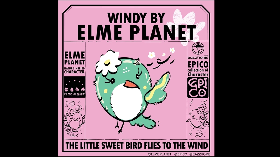 ออกแบบตัวการ์ตูน นกน้อยน่ารัก สไตล์ญี่ปุ่น Elme Planet