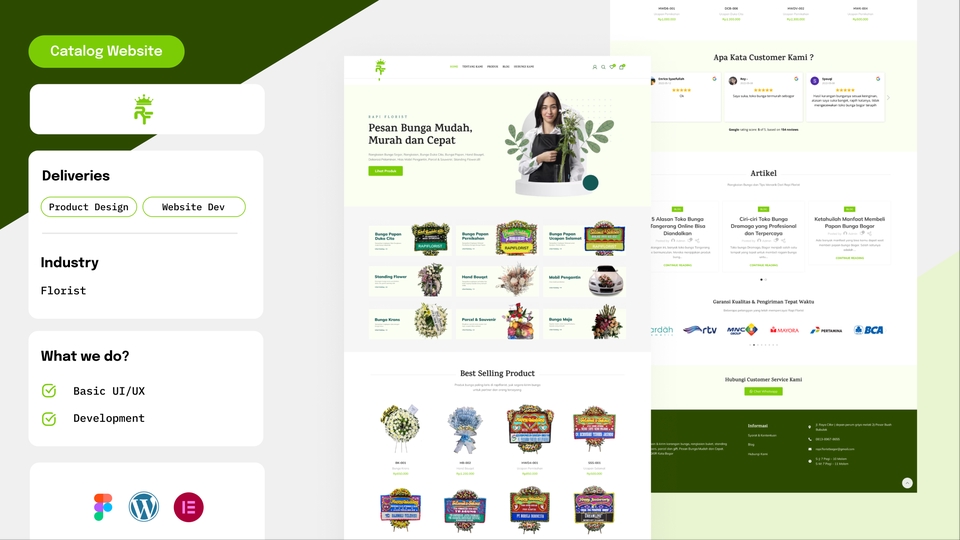 Jasa pembuatan website toko bunga online profesional, desain website florist modern, harga website murah