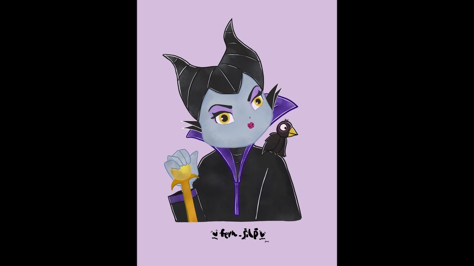 รับวาดภาพเหมือน การ์ตูน มัลเลฟิเซนต์ สวยงาม น่ารัก