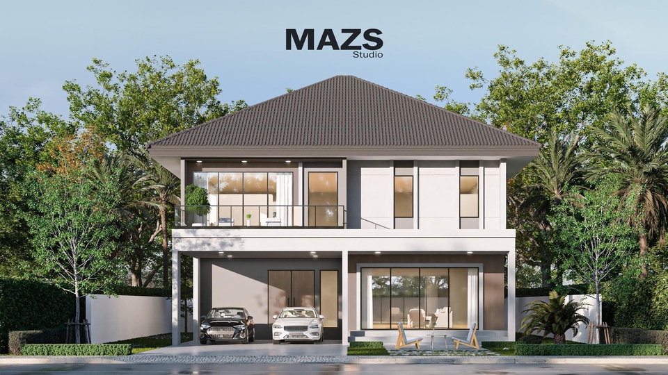 3D Perspective - รับขึ้น 3D model render exterior/interior และลงสี plan - 3