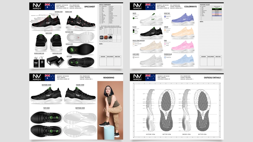 Gambar dan Ilustrasi - KONSEP DESAIN SEPATU MODERN DAN TRENDI DENGAN PAKET TEKNOLOGI DAN RENDER UNTUK MANUFACTURE - 26