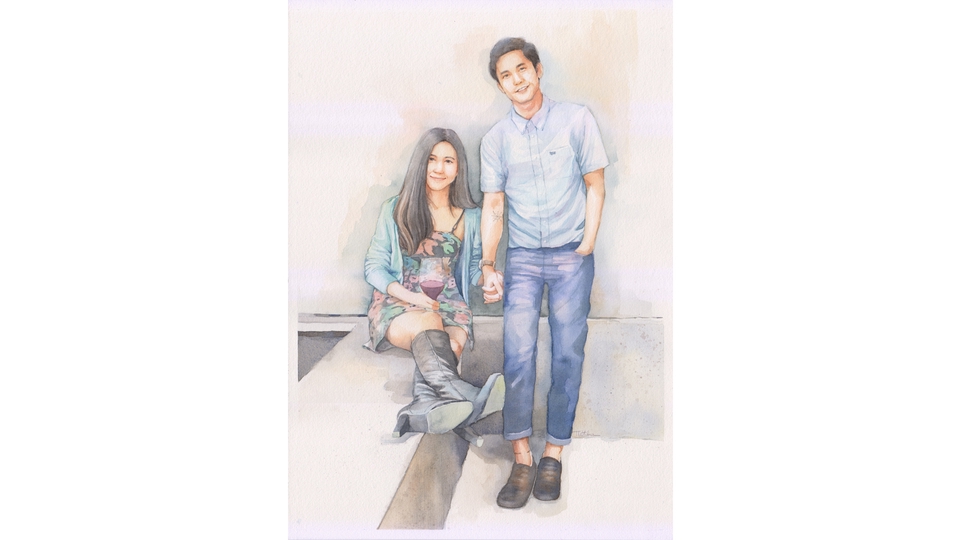 วาดภาพเหมือน Portrait - รับวาดภาพเหมือนสีน้ำ Portrait คน สัตว์ ดอกไม้ วิว - 3