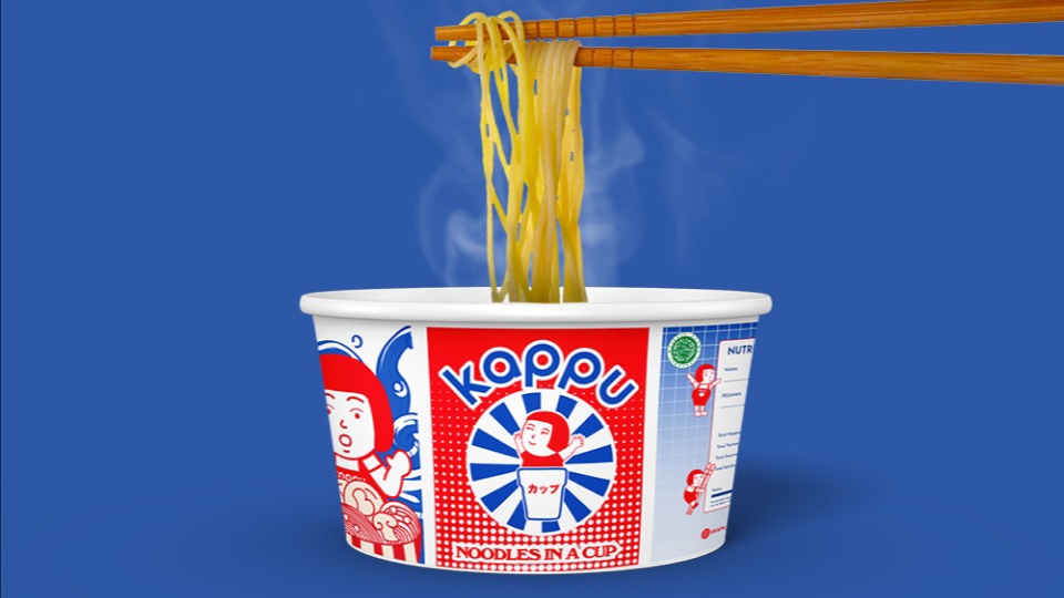 Desain Kemasan Unik Untuk Produk Makanan, KOPPU Noodles in a Cup