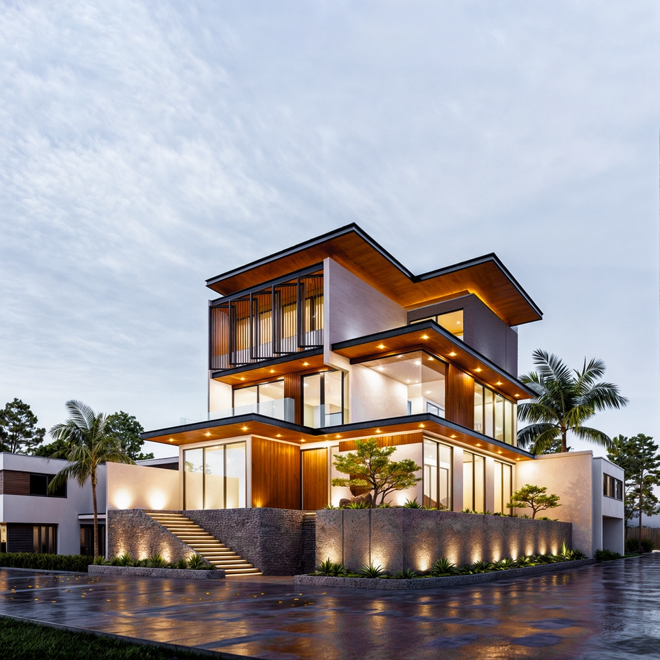 Jasa Desain Rumah Minimalis Modern 3D, Arsitektur Rumah,  Gambar 3D