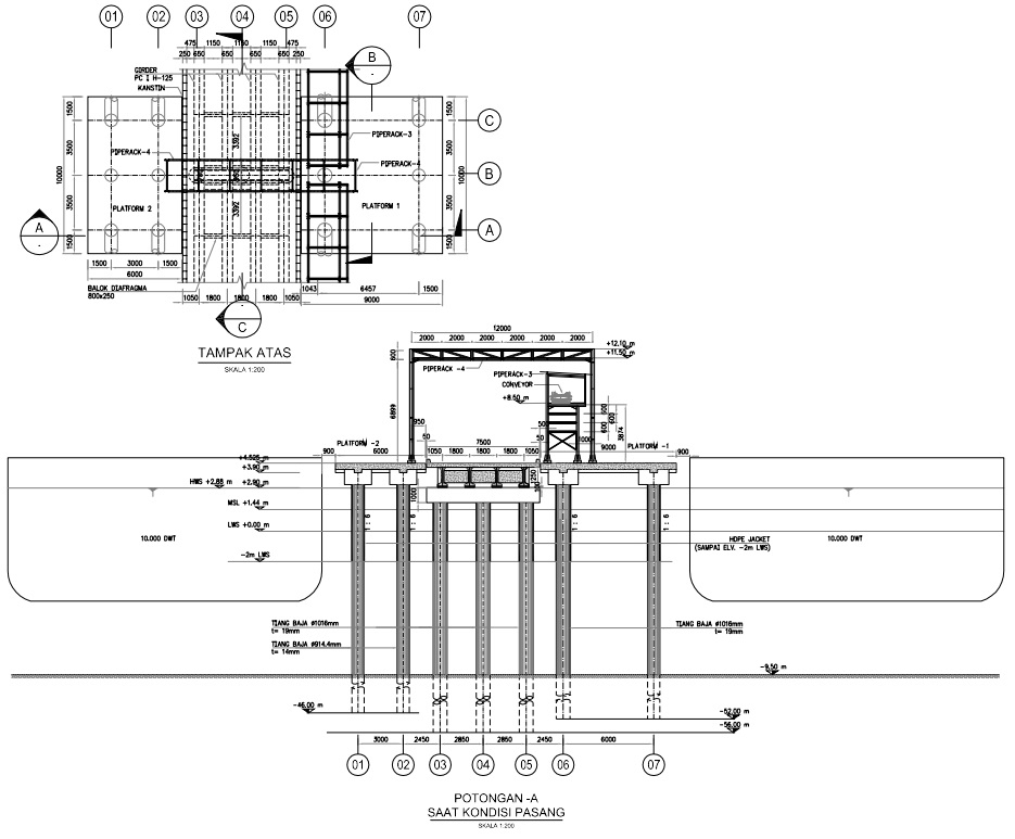 CAD Drawing - Jasa Gambar Dermaga Detail Engineering Design (DED) Jetty, Trestle, Container Yard dan Faspel - 8