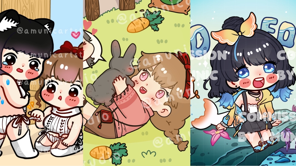รับวาดรูปการ์ตูนน่ารัก ภาพประกอบสวยๆ หลากสไตล์ ทั้งวาดภาพประกอบนิทาน วาดรูปสินค้า หรือวาดภาพประกอบเกมส์ออนไลน์ พร้อมรับวาดภาพดิจิตอลเพ้นท์ในงานต่างๆ รวมถึงรับวาดการ์ดวันแม่ด้วยค่ะ