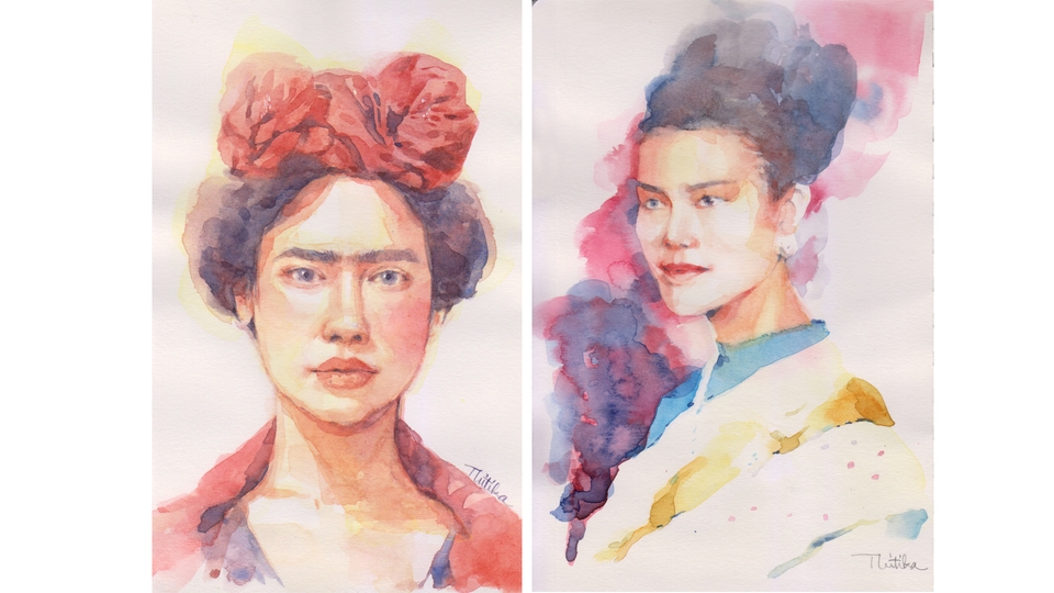 วาดภาพเหมือน Portrait - รับวาดภาพเหมือนสีน้ำ Portrait คน สัตว์ ดอกไม้ วิว  - 28