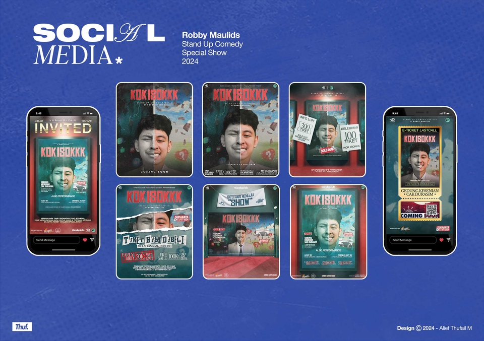 Desain banner instagram promosi untuk acara stand up comedy