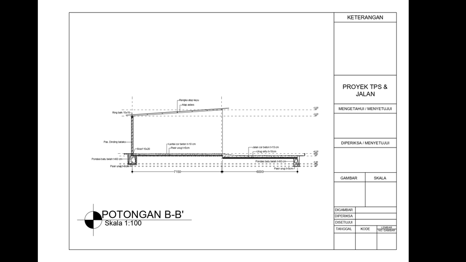 CAD Drawing - GAMBAR KERJA RUMAH SEDERHANA / TUGAS SEKOLAH-KULIAH / DLL - 2