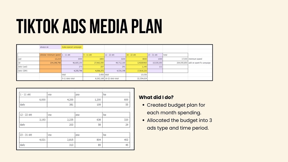 Contoh media plan untuk iklan TikTok, jasa iklan TikTok, jasa pasang iklan di TikTok, jasa iklan social media.