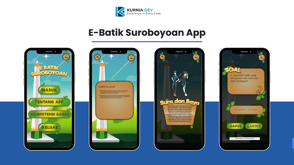 Jasa Pembuatan Game Android E-Batik Surabaya, game edukasi tentang batik