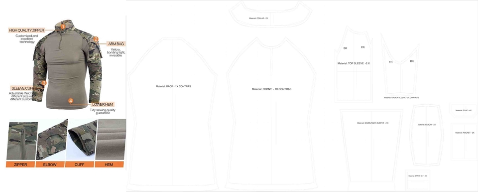 Desain Kaos & Motif - POLA BAJU  2 DIMENSI DAN SIMULASI 3 DIMENSI / PATRON BAJU / GARMENT PATTERN / CLO 3D / POLA 3D - 8