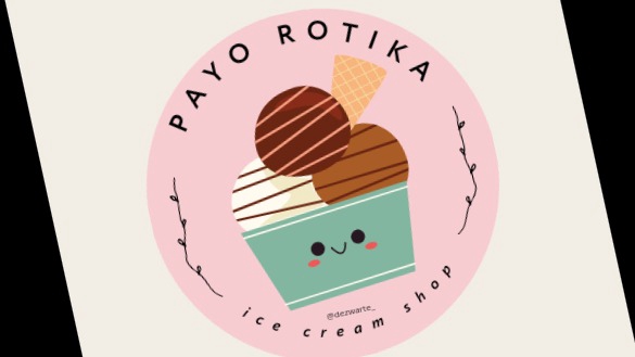 Desain logo toko es krim dengan konsep lucu dan menarik, cocok untuk bisnis online dan offline.