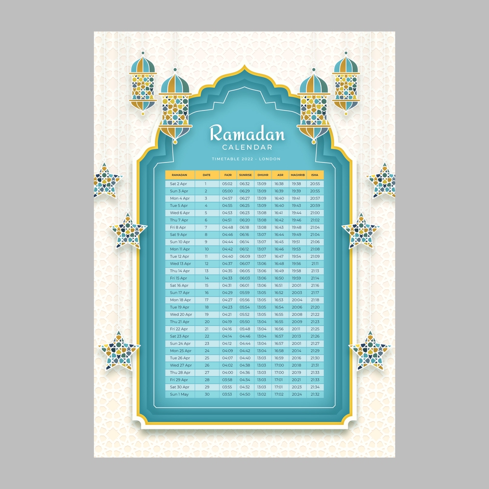 Digital Printing - Desain Imsakiyah/Jadwal Sahur dan Buka Puasa Ramadhan 1444 H untuk Perusahaan, Sekolah, Lembaga Lain - 16