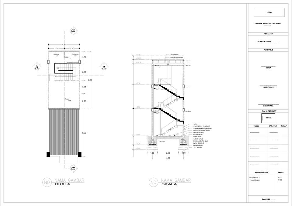 CAD Drawing - AUTOCAD 2D - GAMBAR IMB - GAMBAR KERJA - 4