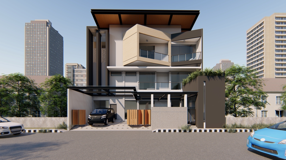 3D & Perspektif - Desain Rumah Bangunan Lengkap (Denah, 3D Eksterior dan Gambar Kerja) - 10