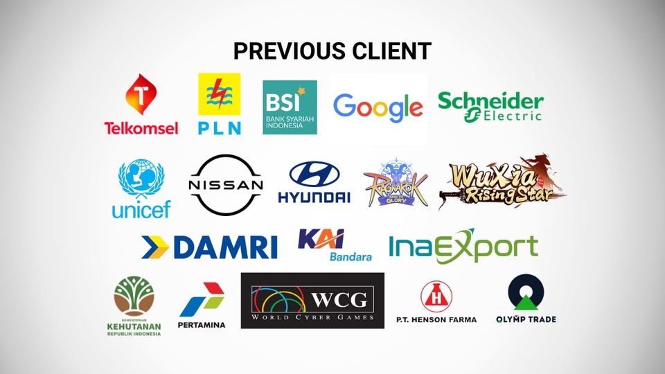 Jasa Pengisi Suara Iklan: Logo perusahaan klien yang telah menggunakan jasa voice over.