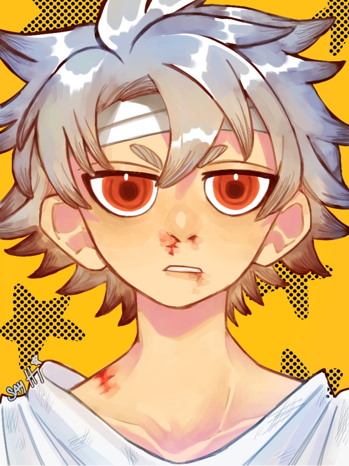 รับวาดการ์ตูนอนิเมะสไตล์ญี่ปุ่น ภาพวาดการ์ตูนชายผมขาว น่ารัก ลายเส้นสวย