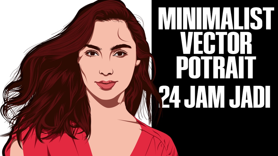 Gambar dan Ilustrasi - Minimalist Vector Potrait 24 Jam Jadi - 1