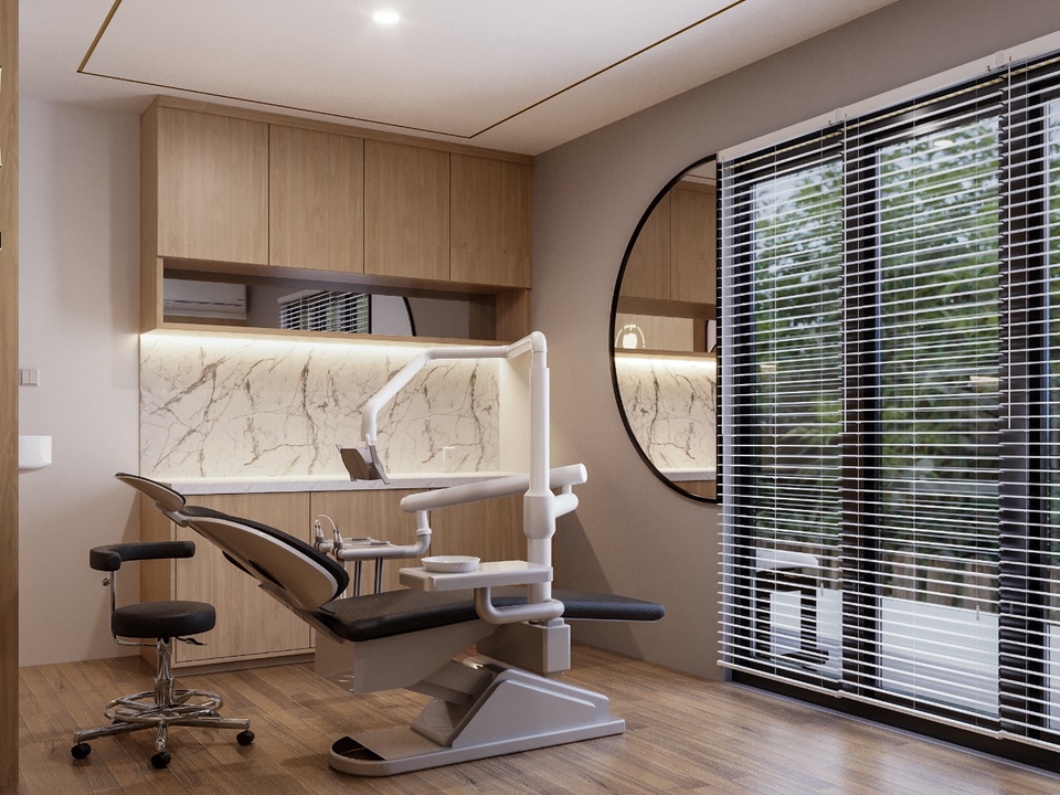 Jasa desain interior dan 3d modeling untuk klinik gigi modern