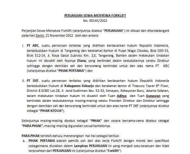 Hukum - Pembuatan Kontrak, Pendapat Hukum, - 2