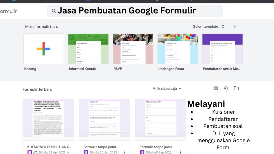 Entri Data - pembuatan google form - 2