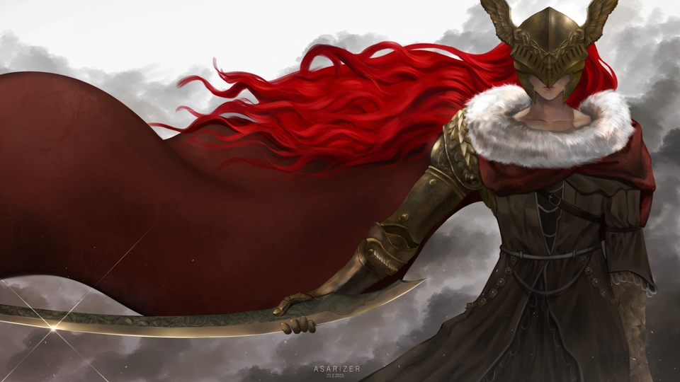 รับวาดภาพประกอบ digital painting สไตล์แฟนตาซี ตัวละครหญิง สวยงาม แฟนตาซี อาวุธ