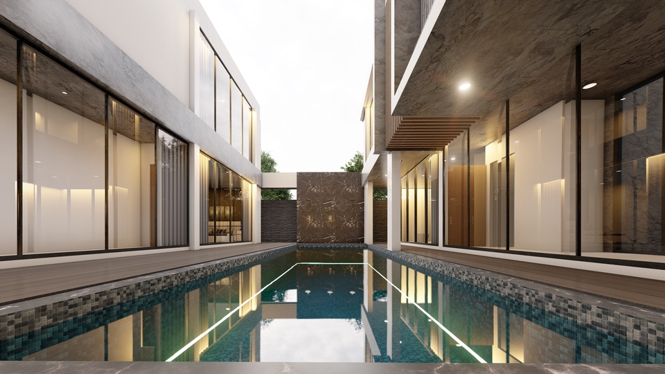 รับออกแบบตกแต่งภายในบ้าน สระว่ายน้ำ