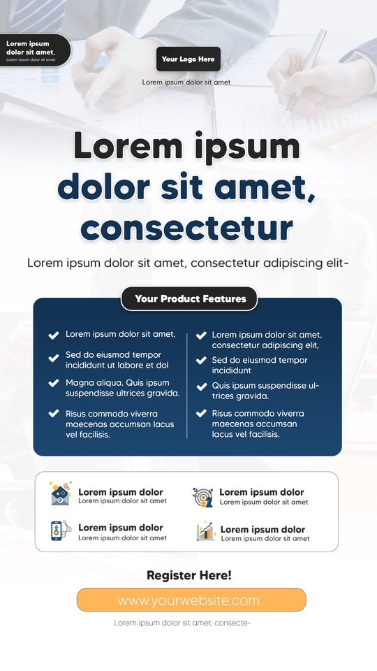 Banner Online - Poster Banner Iklan untuk Bahan Creative Ads dengan Style Clean Modern Gradient Model Orang Asli - 4