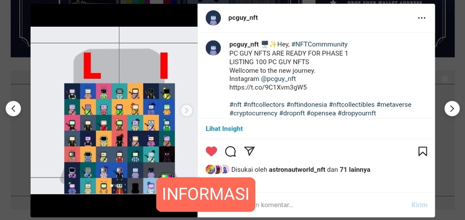 Caption IG lucu tentang NFT PC Guy yang siap diluncurkan di marketplace OpenSea. Temukan kolektor NFT PC Guy di komunitas #NFTCommunity