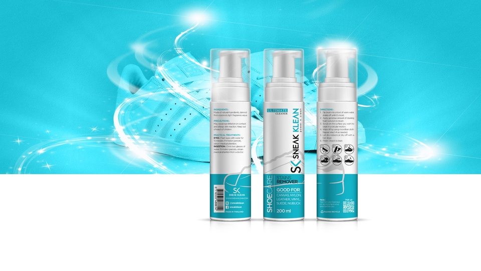 ออกแบบแพคเกจจิ้ง สเปรย์ทำความสะอาดรองเท้า