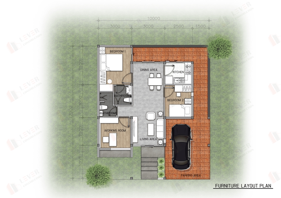 ออกแบบตกแต่งภายในและภายนอก - ออกเเบบภายใน ภายนอก จัดวางFurniture plan - 2