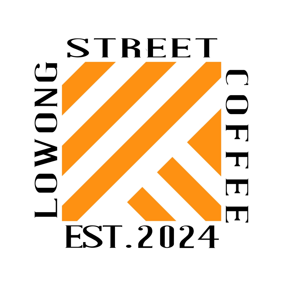 Jasa ilustrasi logo kedai kopi Lowong Street Coffee, desain grafis logo minimalis modern