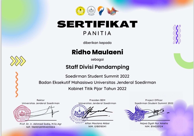 Jasa input data online dan entri data untuk Soedirman Student Summit 2022.