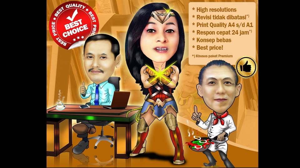 Gambar Potret - Jasa Karikatur Lucu dan Keren - Bebas Revisi Sampai Ok! - 1