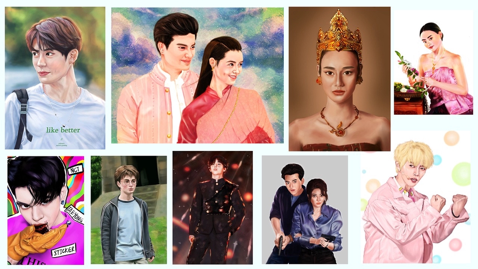 วาดภาพเหมือน Portrait - รับวาดภาพเหมือน Portrait ทุกภาพราคาเดียว - 1