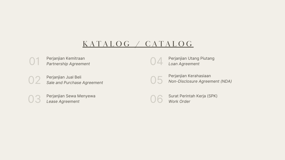 Hukum - Jasa Peninjauan dan Penyusunan Kontrak/Perjanjian - 2