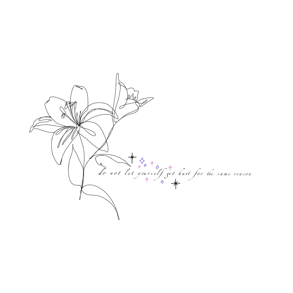 ออกแบบรอยสักดอกไม้ ลายเส้น ดอกลิลลี่ มินิมอล สวยๆ