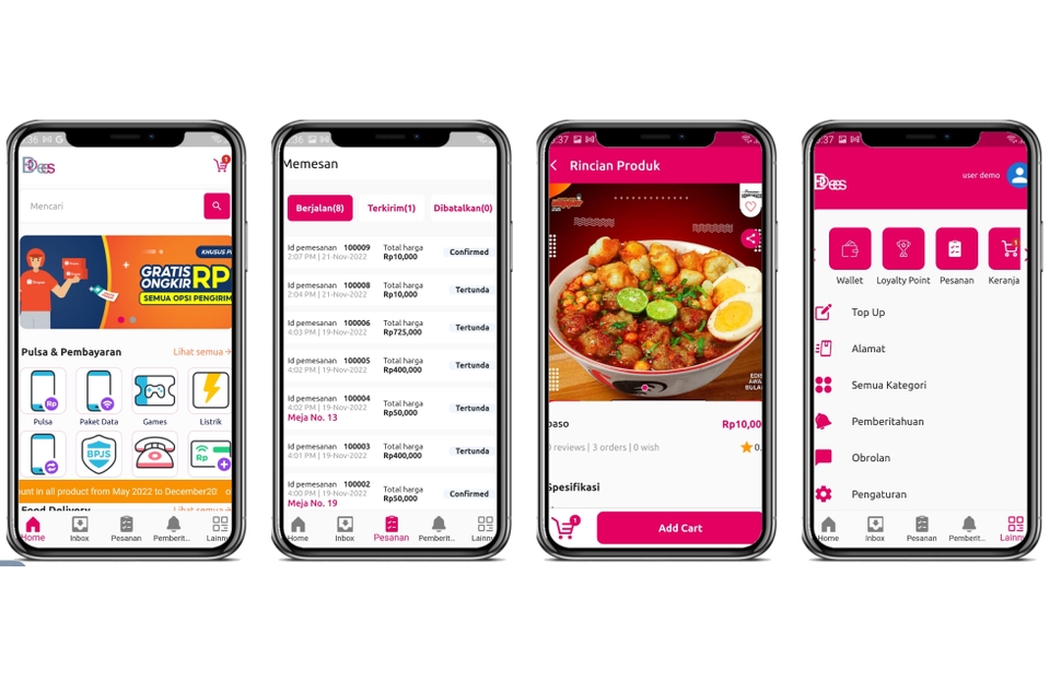Aplikasi Ponsel - MarketPlace + PPOB, Website + Aplikasi Android dan ios  (website + apk Seller + apk Customer) - 3