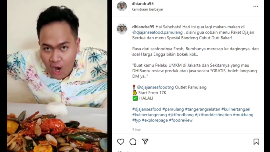 Selebgram/ Socmed - Travel & Food Endorsement / Paid-Partnership - 2