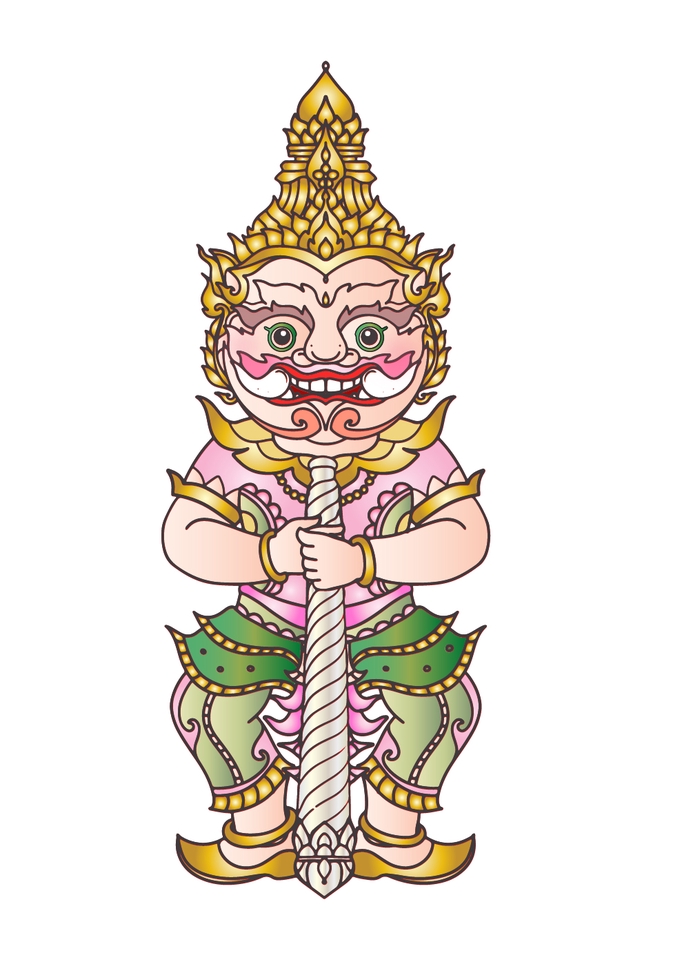 ภาพประกอบเวกเตอร์ - วาดเส้นไทยประยุกต์ แบบ vector ๆ - 9