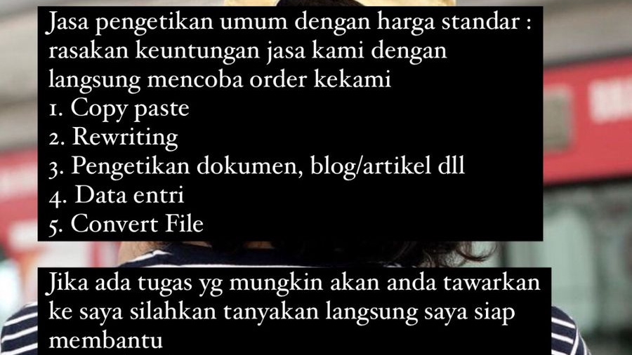 Jasa pengetikan umum, copy paste, convert file etc