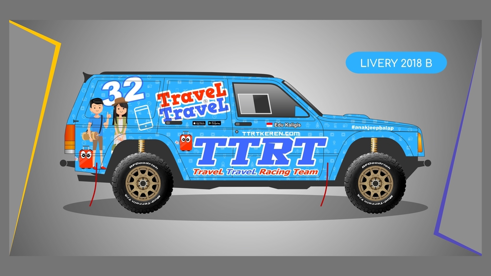 Desain livery mobil travel travel travel racing team 2018
