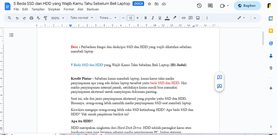 Jasa penulis artikel SEO dan copywriting profesional. Penulisan artikel bahasa Indonesia, murah dan berkualitas. Konten writer freelance.
