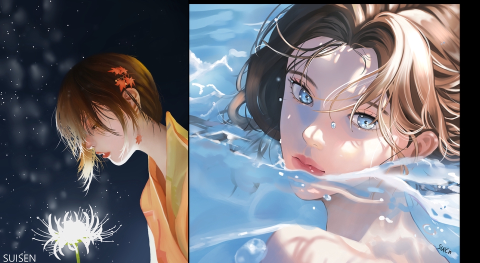 วาดภาพ Digital painting / Fan Art จากanime game oc หรือออกเเบบ