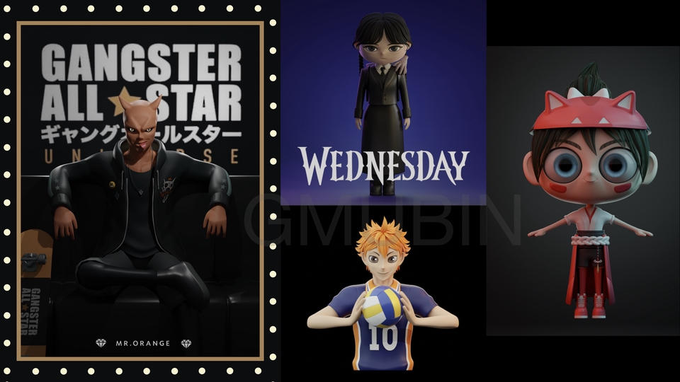 รับปั้นโมเดล 3D ตัวละครการ์ตูน 3D model ตัวการ์ตูน 3d model 3d model อนิเมะ